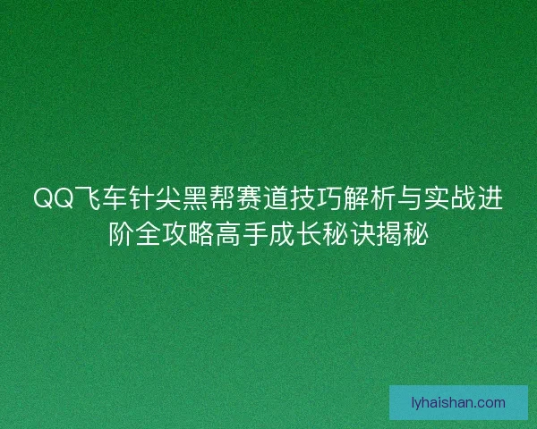 QQ飞车针尖黑帮赛道技巧解析与实战进阶全攻略高手成长秘诀揭秘