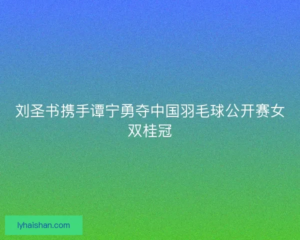 刘圣书携手谭宁勇夺中国羽毛球公开赛女双桂冠
